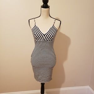 Striped Bodycon Midi Dress